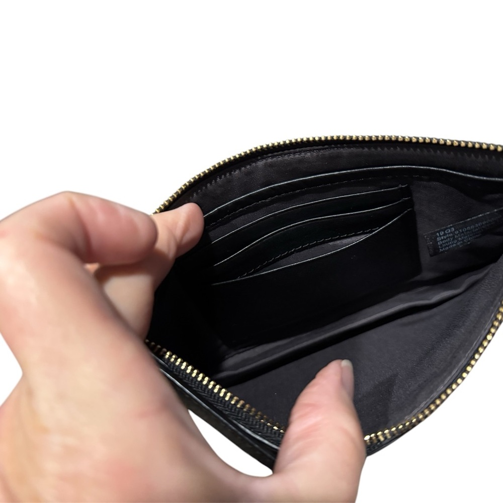 Black Leather Wristlet; NWOT - Picture 5 of 6